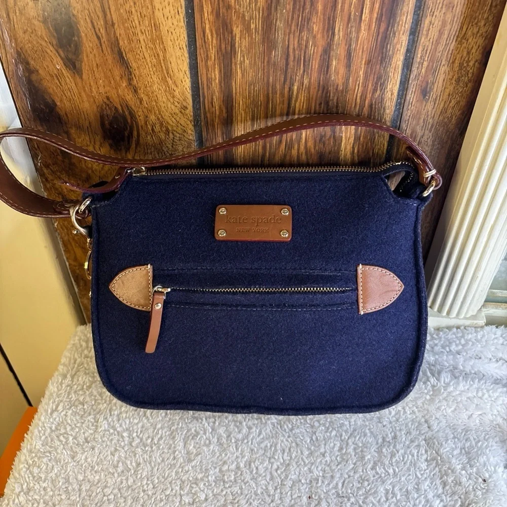 Kate Spade Navy and Brown Shoulder Bag